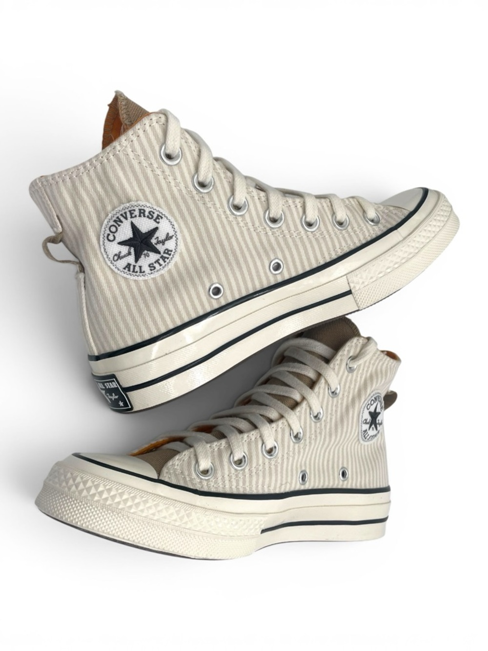 Converse Chuck Taylor High Top Cream Stripe Unisex W5.5 M3.5 EU36 - Picture 7 of 10